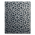 Silver Geometric Arabesque Monochromatic Filigree Rug
