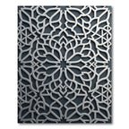 Silver Geometric Arabesque Monochromatic Filigree Rug