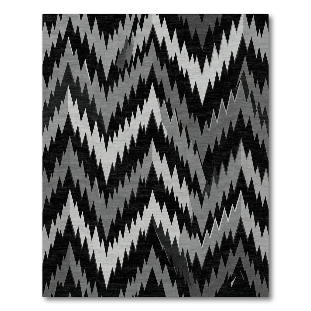 Monochrome Jagged Mountain Range Rug