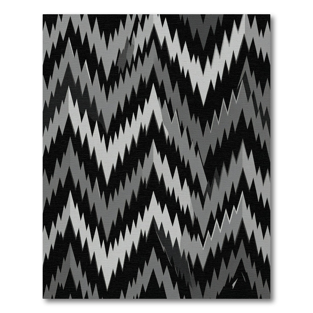 Monochrome Jagged Mountain Range Rug