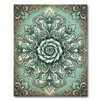 Sage Filigree Floral Medallion Rug