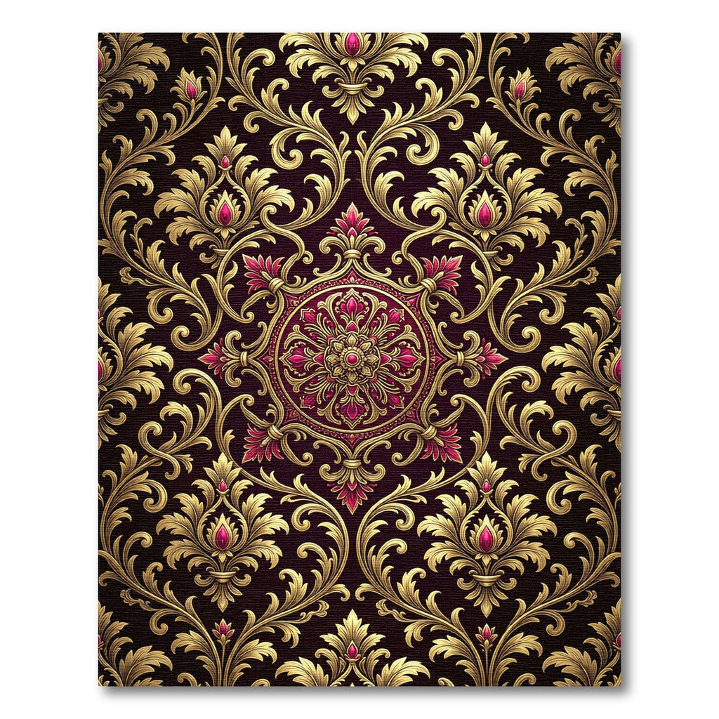 Royal Crimson Gold Acanthus Scroll Rug