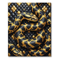 Golden Serpent Black Geometric Diamond Rug