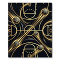 Golden Basketball Court Dynamic Motion Rug