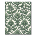 Elegant Sage Green Acanthus Scroll Rug