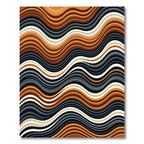 Modern Earthy Wavy Striped Abstract Rug