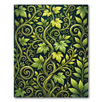 Lush Botanical Vine Swirl Scroll Rug