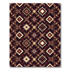 Dark Crimson Geometric Diamond Weave Rug