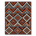 Geometric Burnt Orange Indigo Aztec Composition Rug