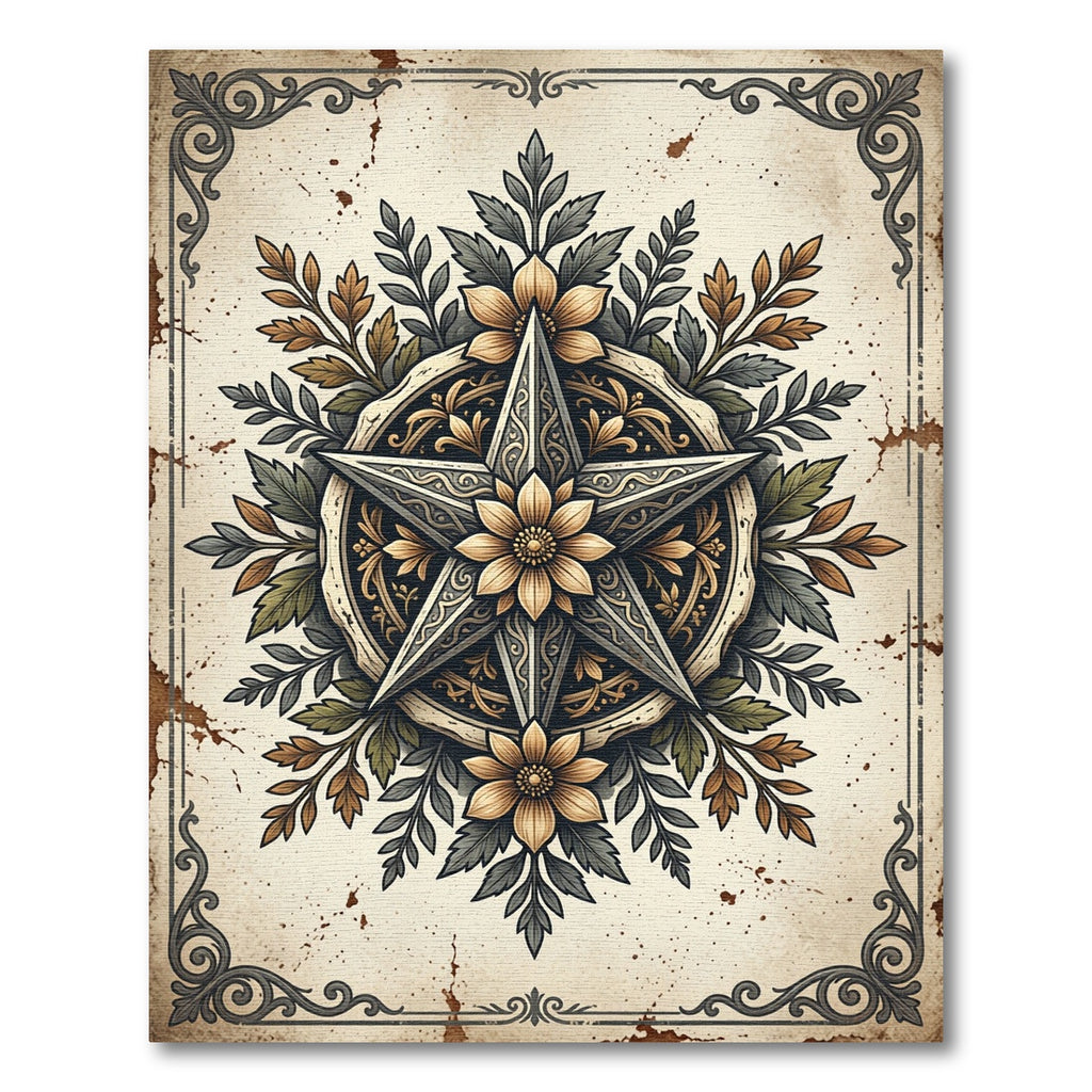 Earthy Star Floral Antique Ornament Rug