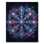 Cosmic Celestial Lotus Galaxy Mandala Rug