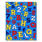 Alphabet Stars Colorful Bold Background Rug