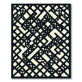 Monochrome Abstract Angular Geometric Grid Rug