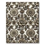 Vintage Sepia Floral Scroll Rug