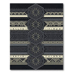 Sophisticated Dark Gray Geometric Hexagon Rug
