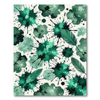 Emerald Splash Feather Abstract Rug