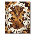 Rustic Brown and White Cowhide Rug