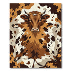 Rustic Brown and White Cowhide Rug