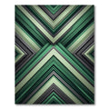 Modern Emerald Geometric Chevron Overlay Rug