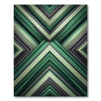 Modern Emerald Geometric Chevron Overlay Rug