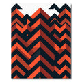 Bold Red Black Geometric Chevron Rug