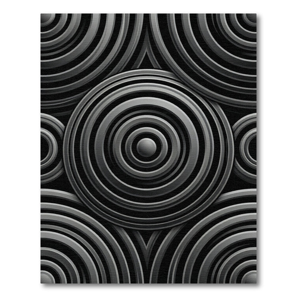Monochromatic Circular Ripple Geometric Rug