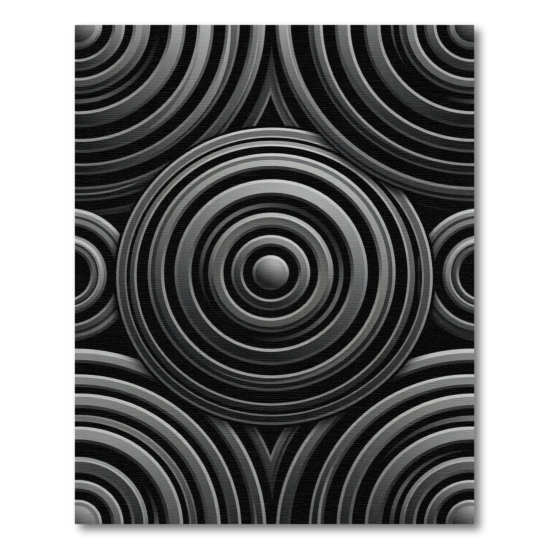 Monochromatic Circular Ripple Geometric Rug