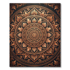 Elegant Bronze Ornate Floral Medallion Rug