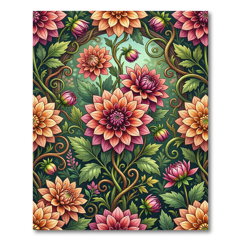 Vibrant Coral Pink Floral Arrangement Rug
