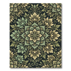 Sage Floral Damask Medallion Rug