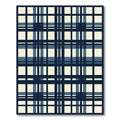Navy and Cream Plaid Grid Rug