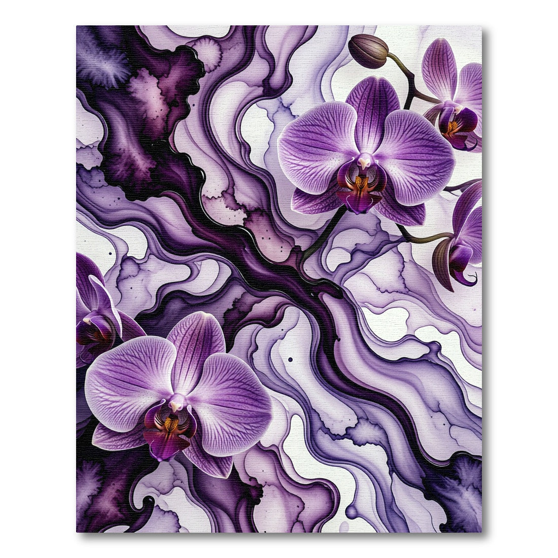 Purple Orchid Watercolor Flow Rug