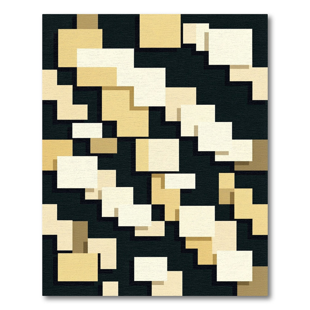 Modern Geometric Overlay Square Rug