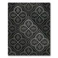 Gothic Black Silver Quatrefoil Lattice Rug
