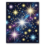 Celestial Golden Stars Cosmic Nebula Sky Rug