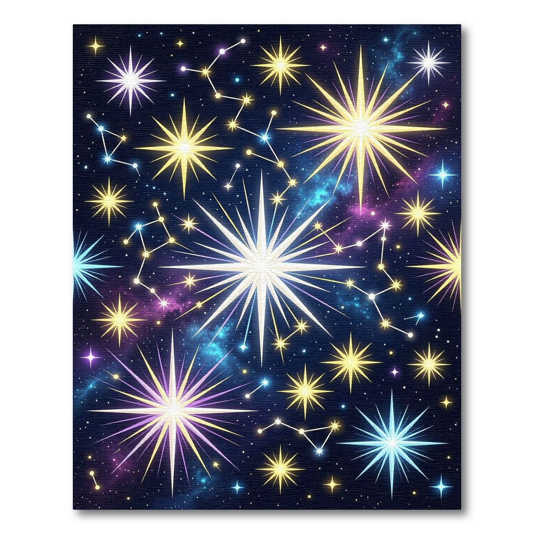 Celestial Golden Stars Cosmic Nebula Sky Rug