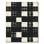 Monochrome Gingham Patchwork Grid Rug