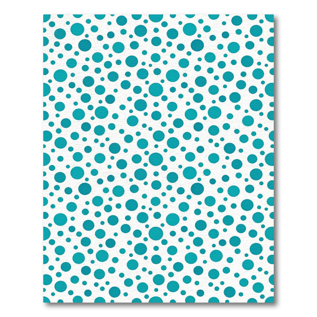 Turquoise Circles on White Ground Rug