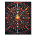 Celestial Radiant Gold Orange Sun Mandala Rug