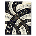 Abstract Black and Gold Musical Swirl Rug
