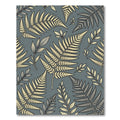 Golden Fern Botanical Leaf Slate Rug