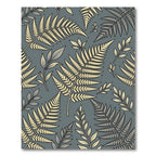 Golden Fern Botanical Leaf Slate Rug
