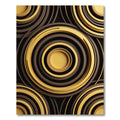 Warm Brown Yellow Concentric Circles Rug
