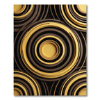Warm Brown Yellow Concentric Circles Rug