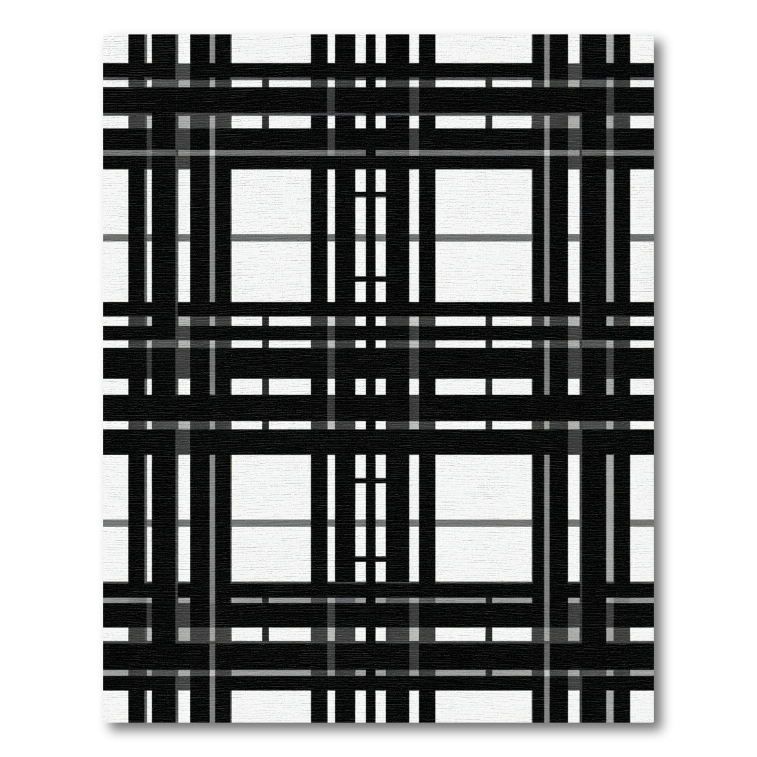 Monochrome Black White Plaid Grid Rug
