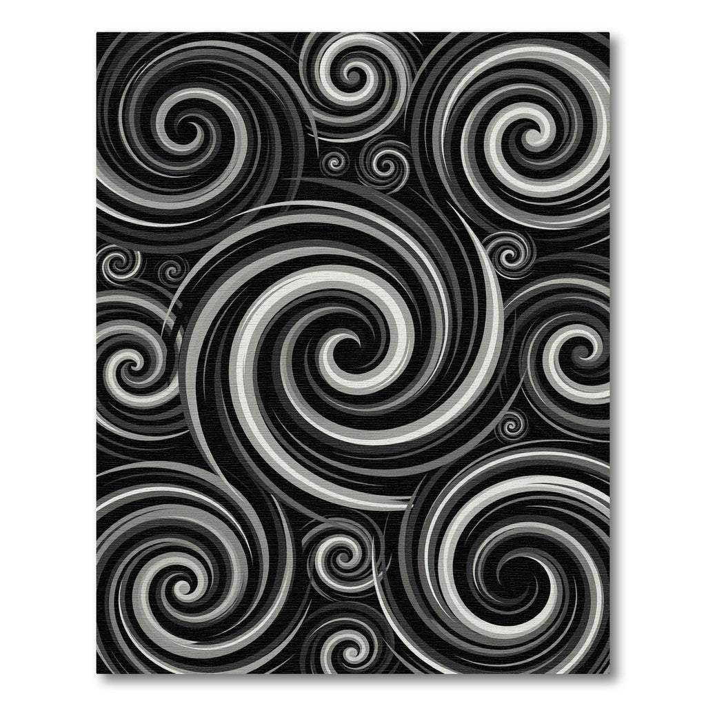 Monochromatic Swirling Galaxy Vortex Rug