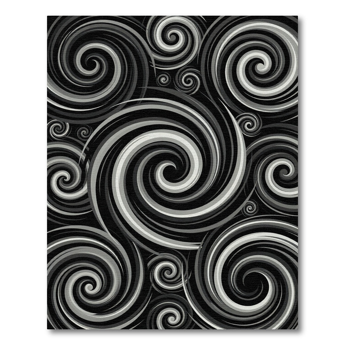 Monochromatic Swirling Galaxy Vortex Rug