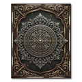 Ornate Bronze Silver Filigree Medallion Rug