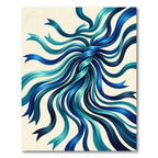Fluid Cobalt and Teal Ribbon Swirl Rug