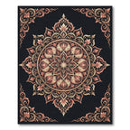 Elegant Peach and Cream Floral Medallion Rug